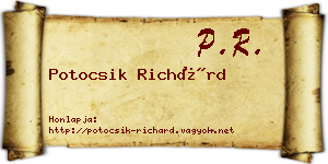 Potocsik Richárd névjegykártya